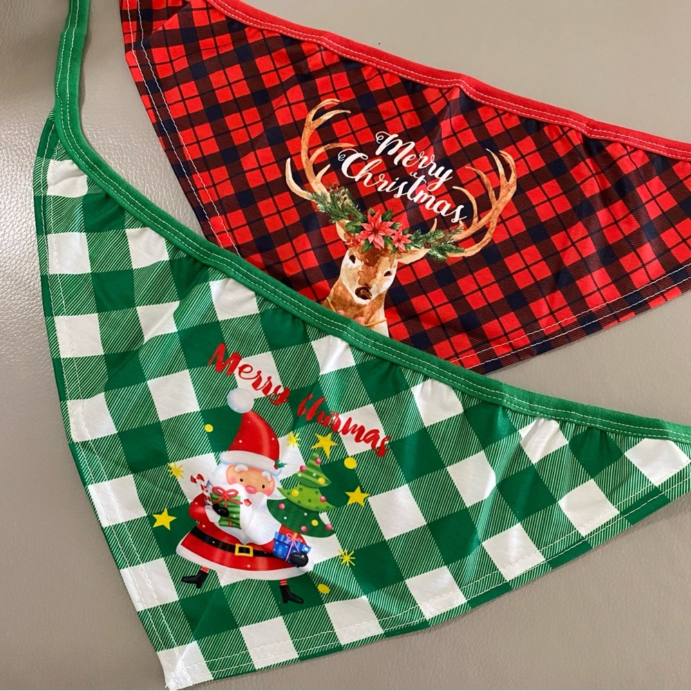 Christmas bandana  for dogs 2 pcs size L